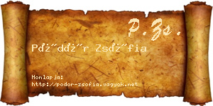 Pödör Zsófia névjegykártya